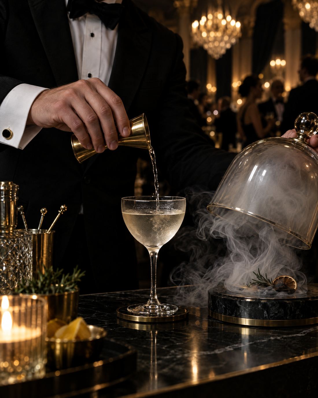 Bartender serving at a gala